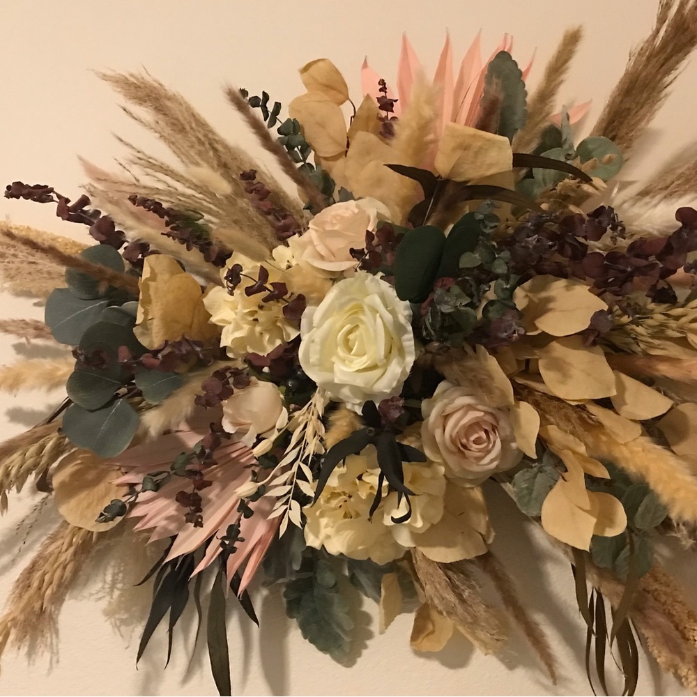 Hand Crafted Arch/Wall Dried Floral Wedding Arch Wall Art Artisan FINAL-SALE